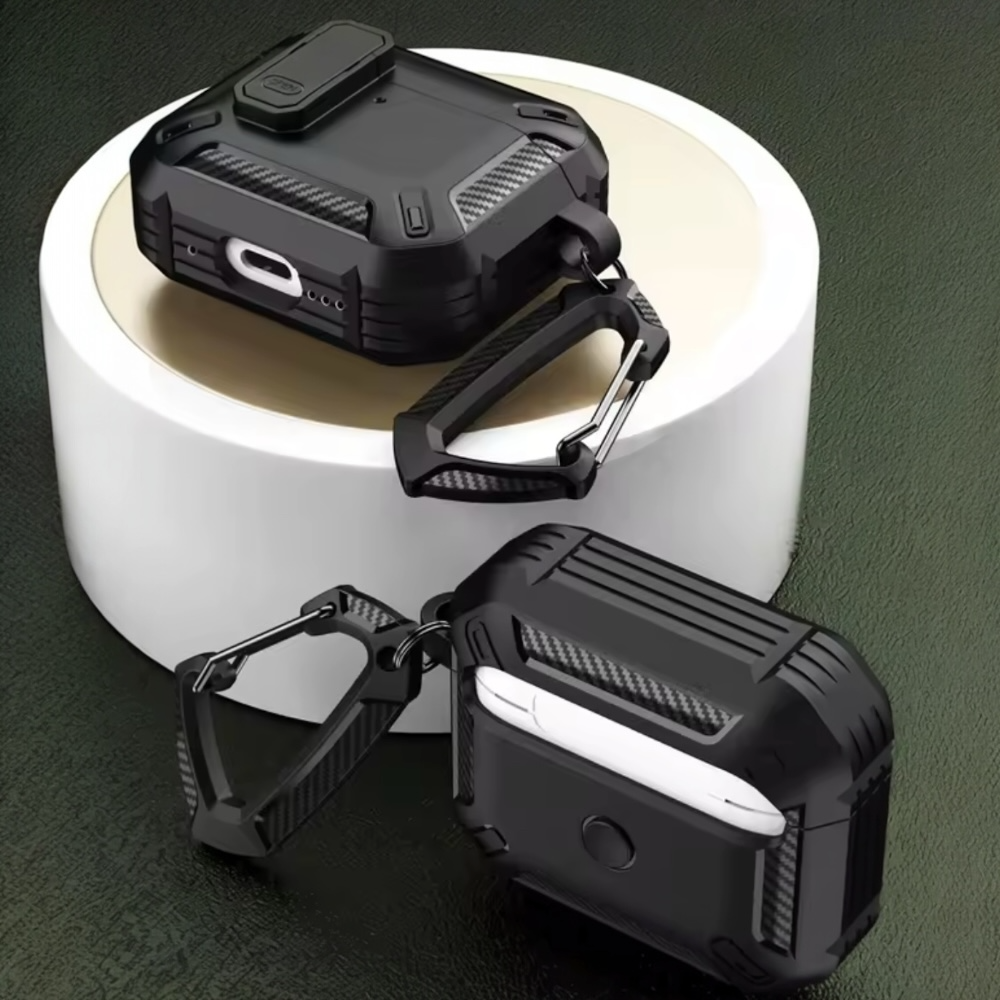 Estuche – Spigen Rugged Armor de fibra de carbono para AirPods Pro 1 y 2
