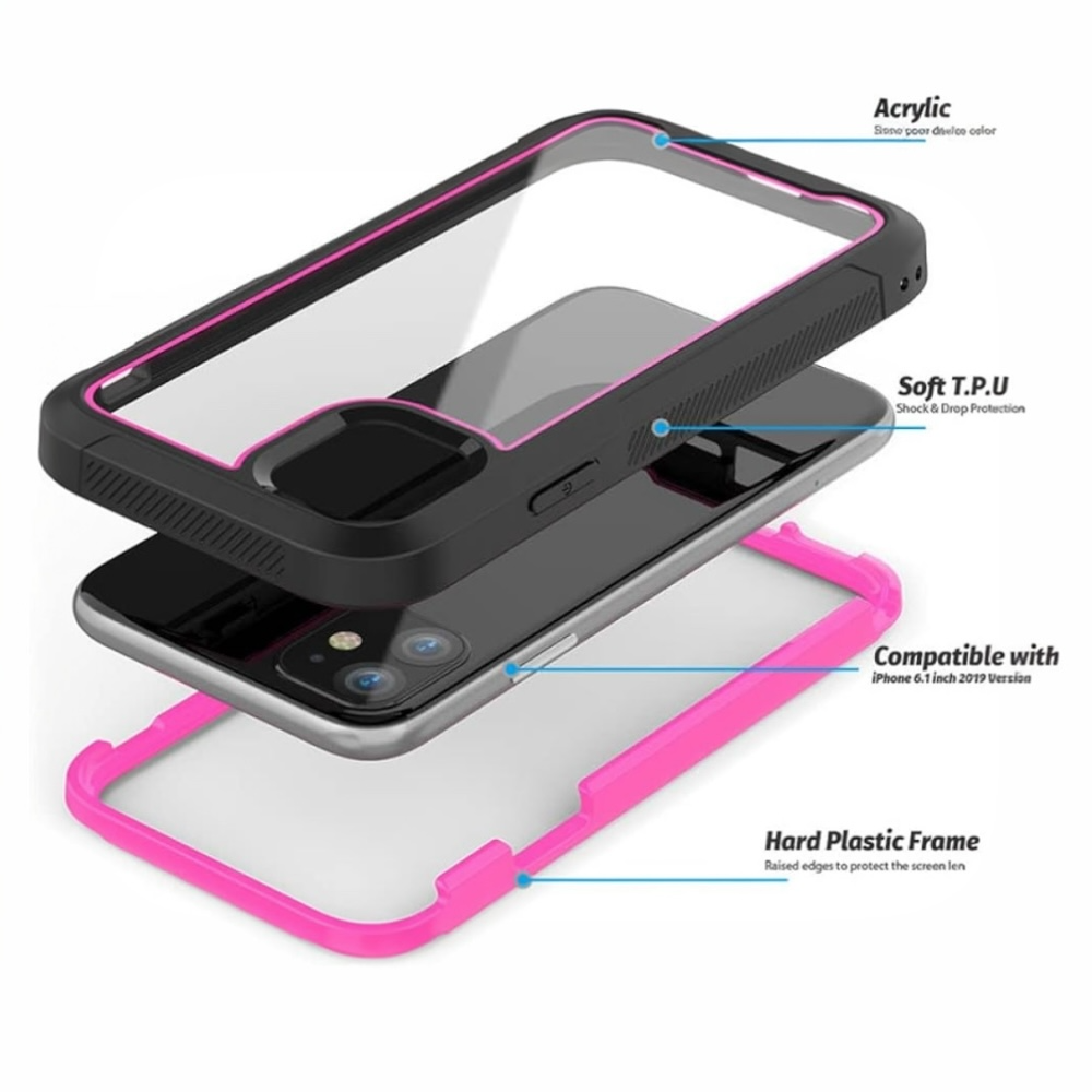 Estuche - Otter box Híbrido rosado para iPhone 12 normal