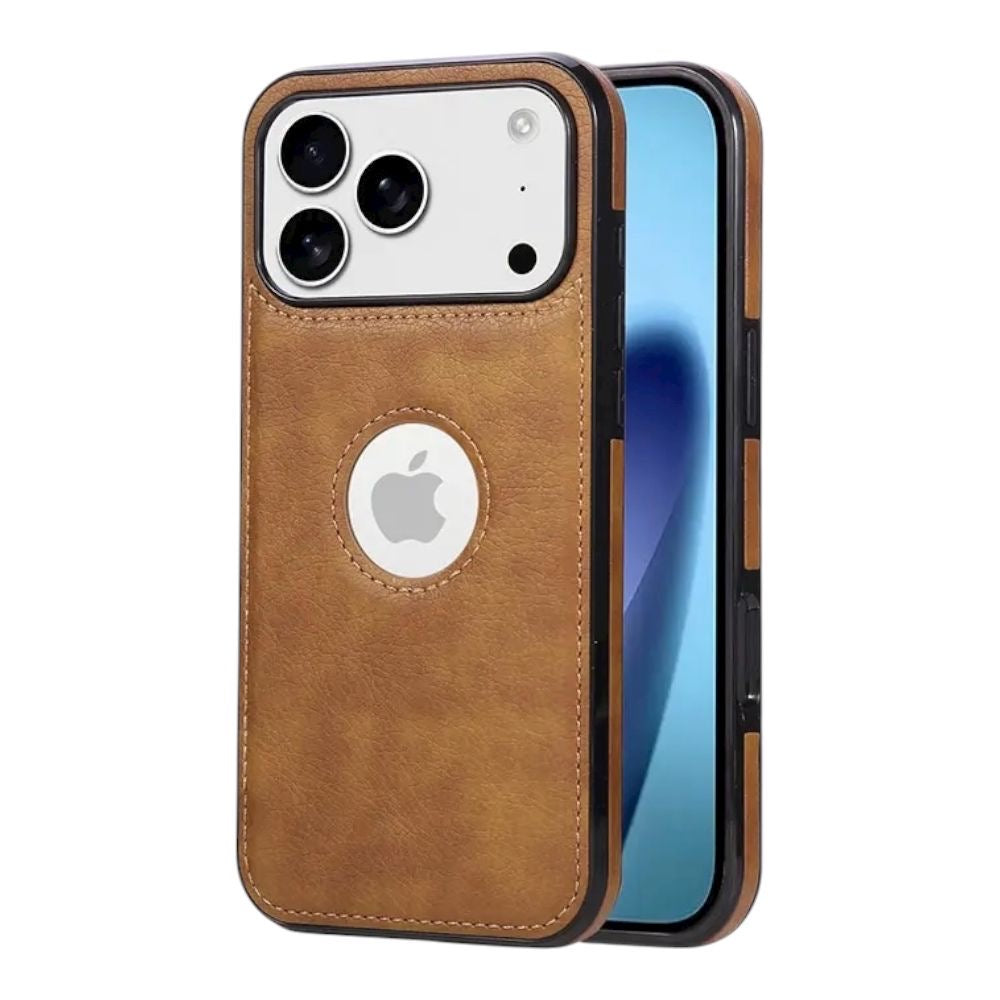 Estuche - Cuero con Ventana Café para iPhone 17 Pro Max