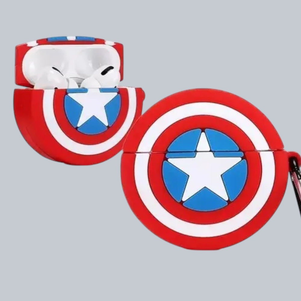 Estuche – Escudo capitán América para AirPods Pro 1 y 2