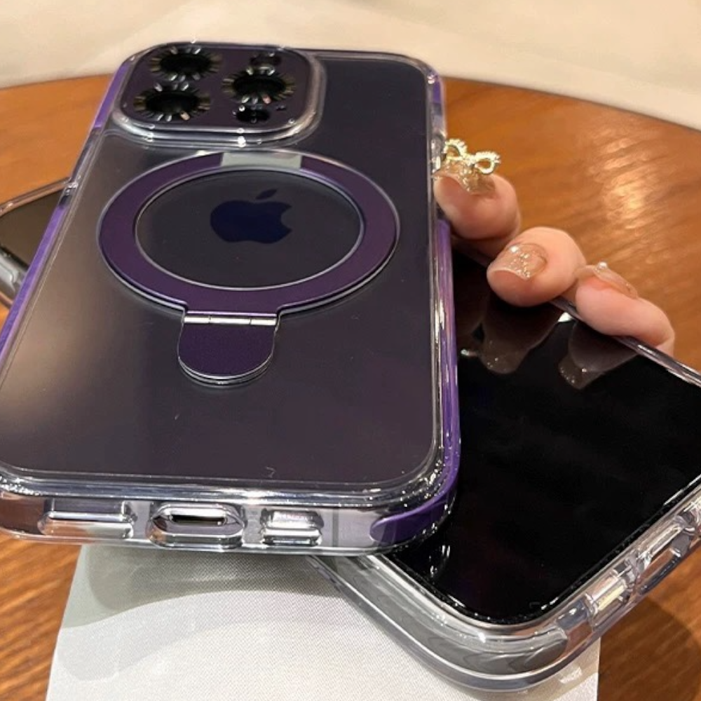 Estuche - Luxury Magnético Morado para iPhone 15 Pro Max