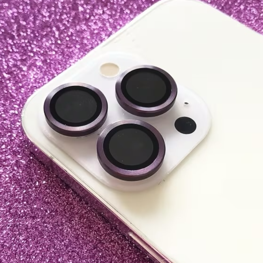 Protectores de cámara - Aros metal morado oscuro