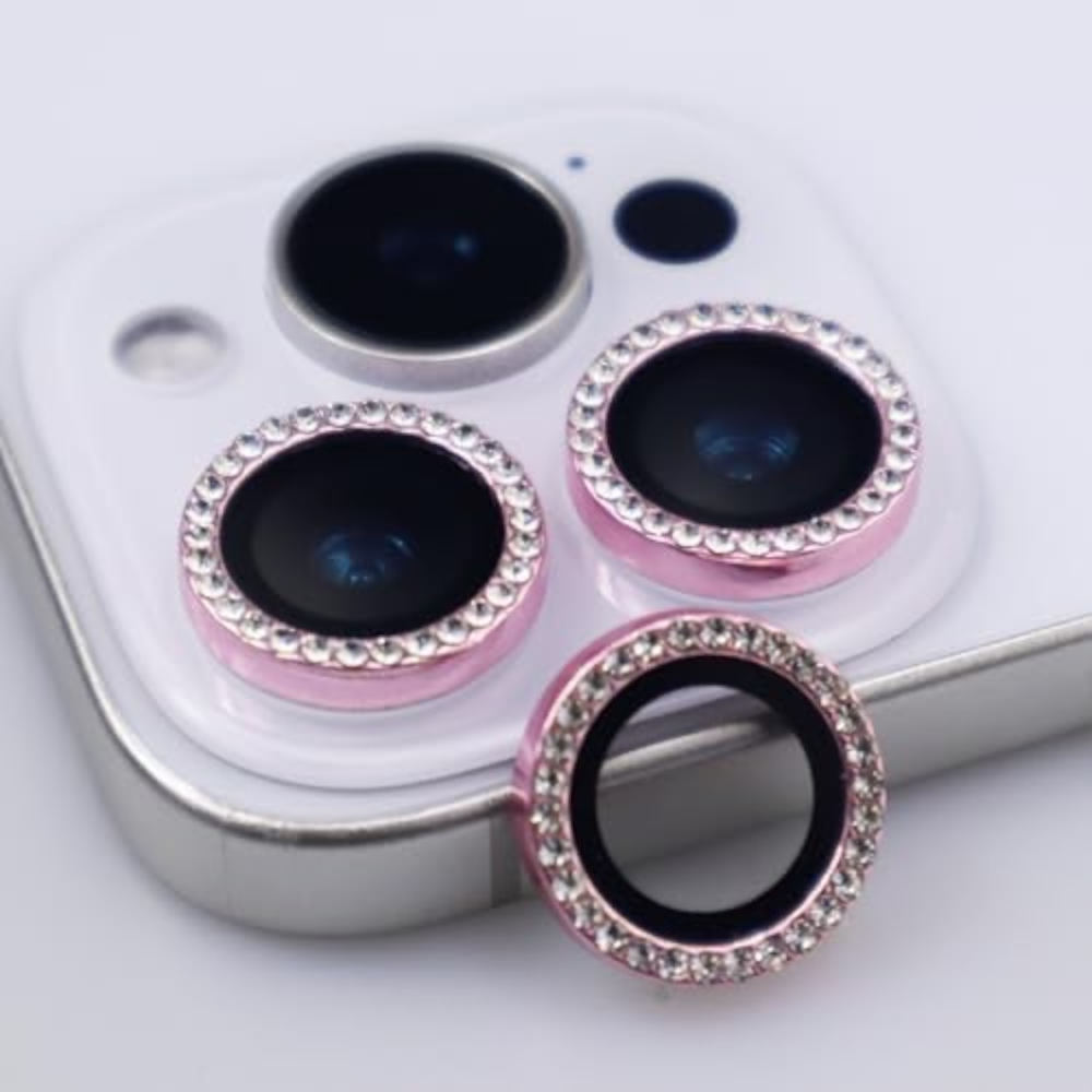 Protectores de cámara - Aros con diamantes rosado