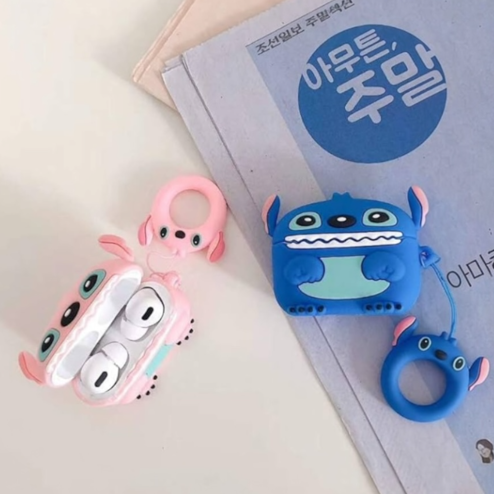 Estuche - Stitch Rosado para AirPods Pro 1 y 2