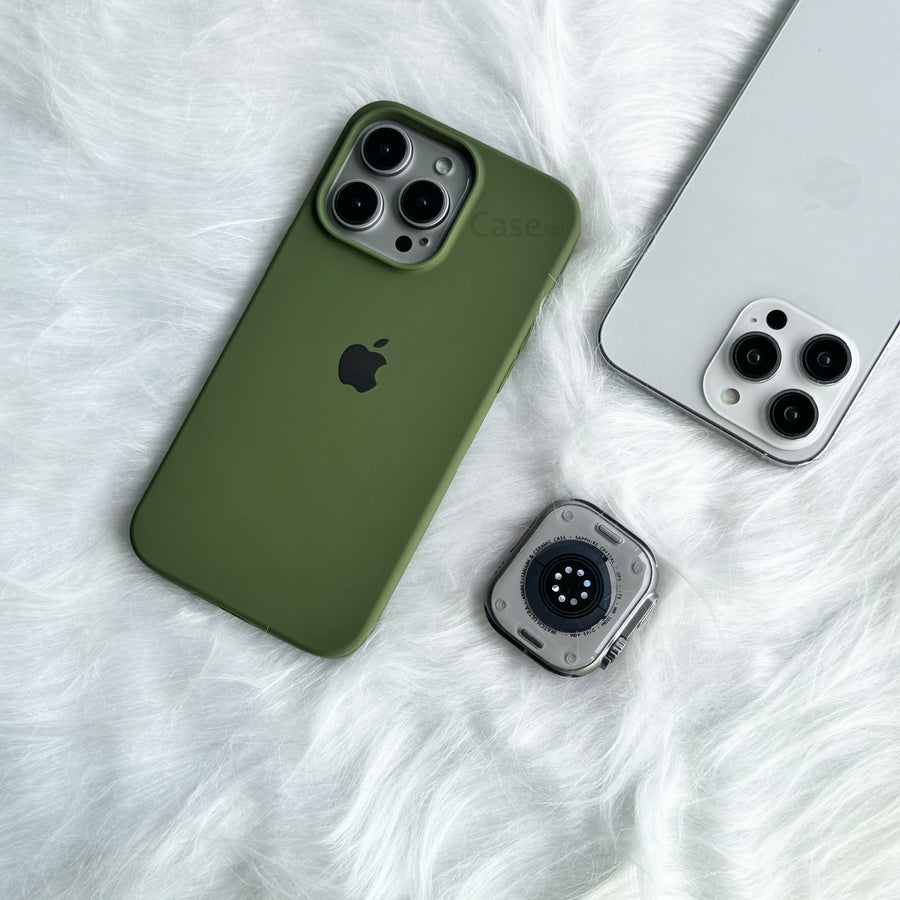 Estuche – Silicona Suave Verde militar para iPhone 12 Pro