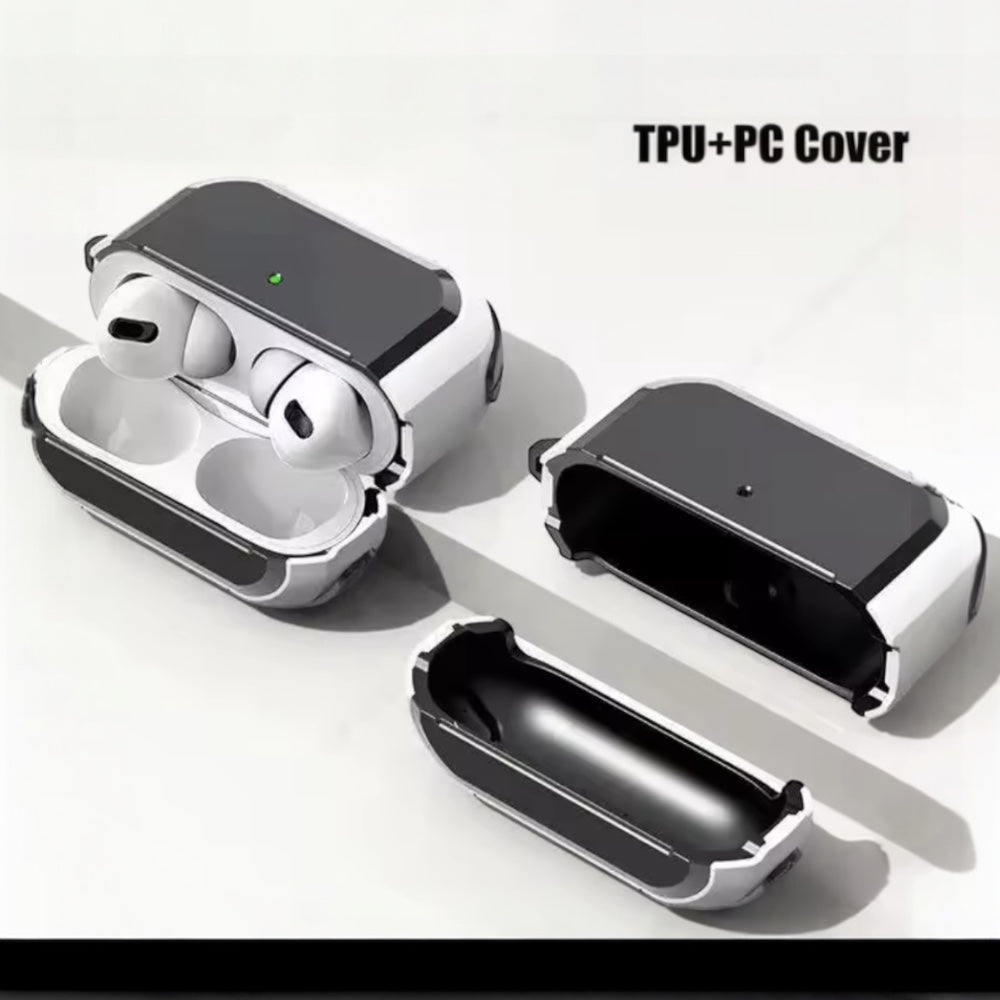 Estuche – Mobigear Slim Armor blanco con negro para AirPods 4