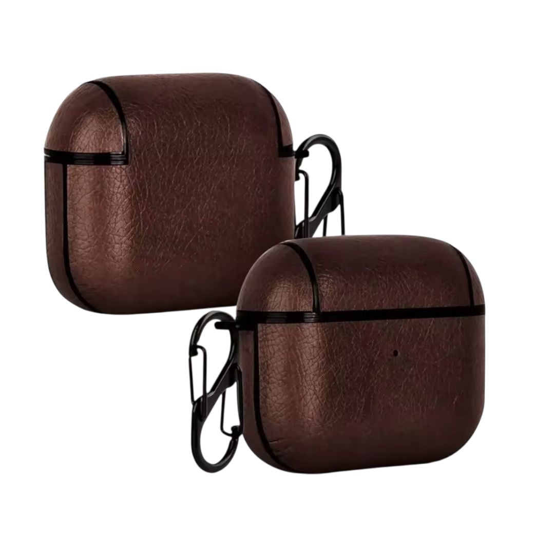 Estuche – Diseño Cuero Café Oscuro para AirPods 1 y 2