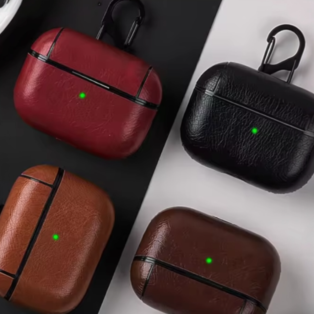 Estuche – Cuero café oscuro para AirPods Pro 1 y 2