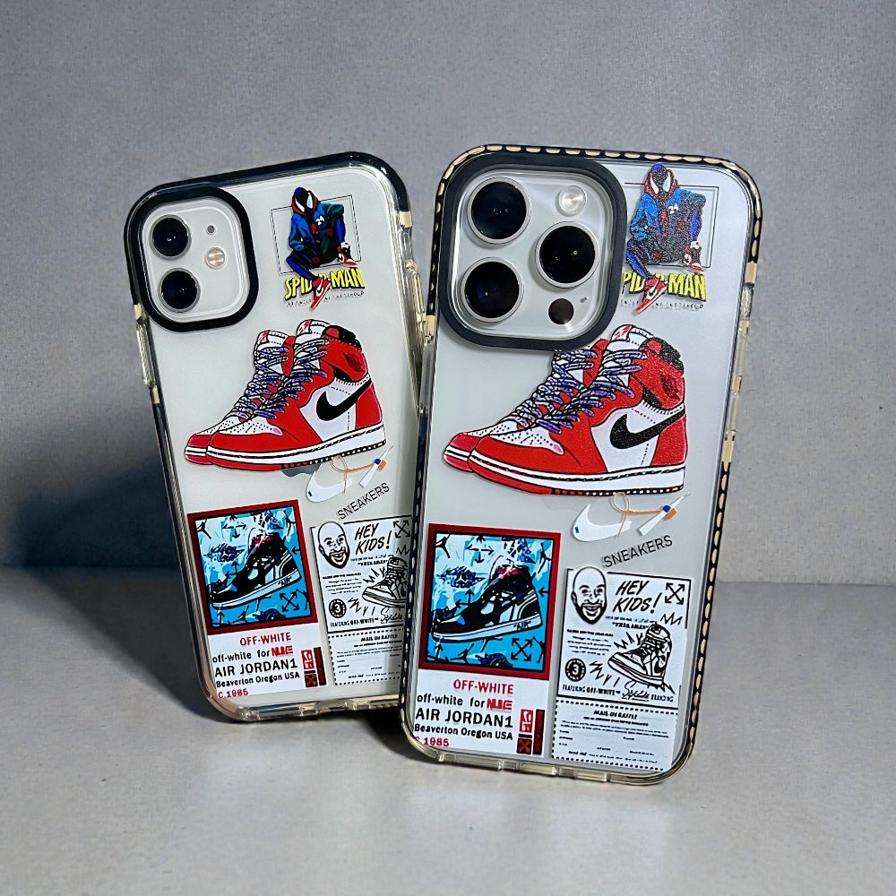 Estuche - Air Jordan Sneakers + Spiderman para iPhone 16 normal