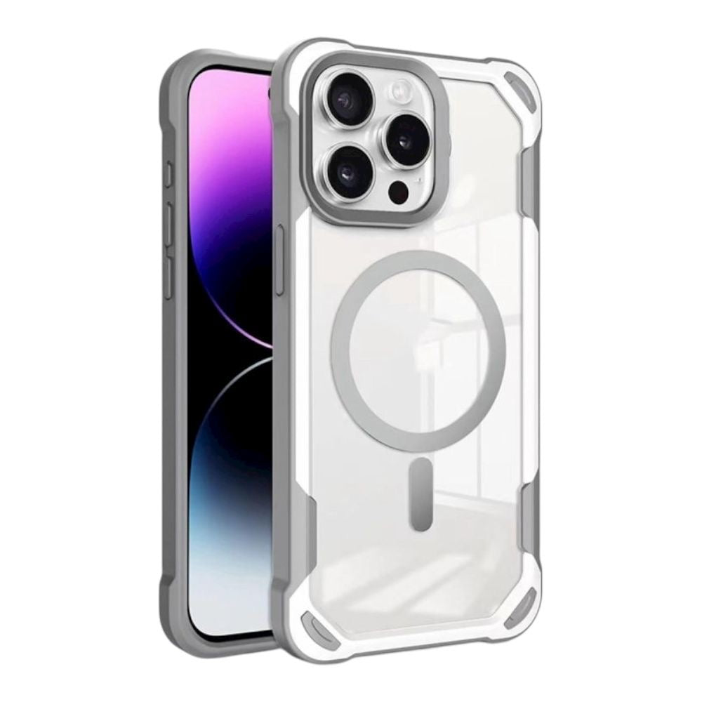 Estuche - Magnético Antigolpes Transparente Gris para iPhone 16 Pro Max