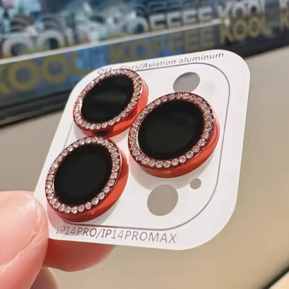 Protectores de cámara - Aros con diamantes rojo