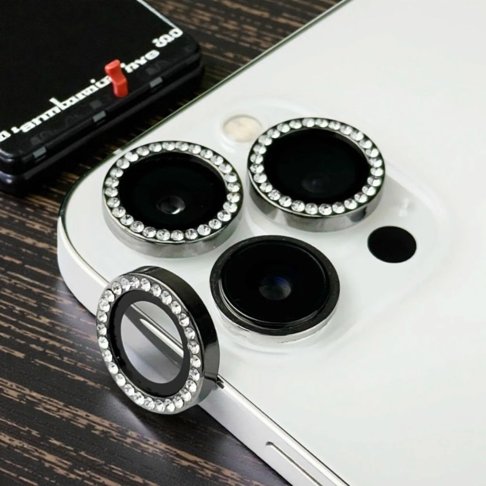 Protectores de cámara - Aros con diamantes negro