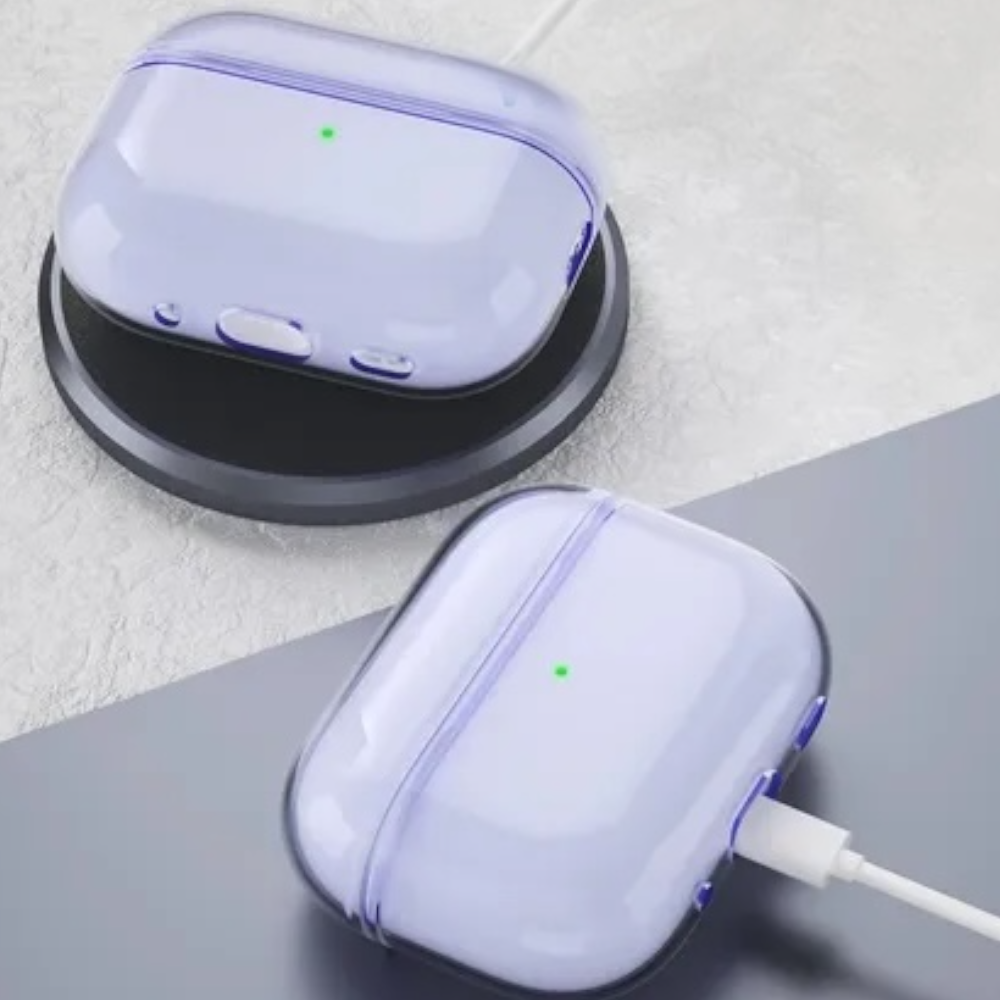 Estuche – Silicon transparente Lila para AirPods Pro 1 y 2
