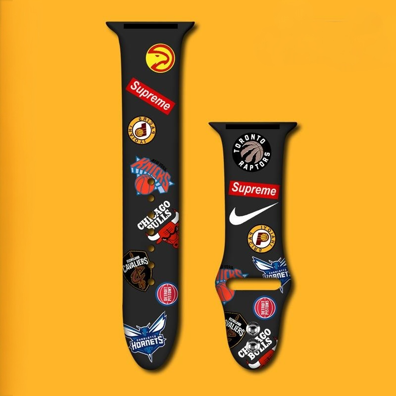 Pulsera - NBA equipos deportiva negra para Apple Watch