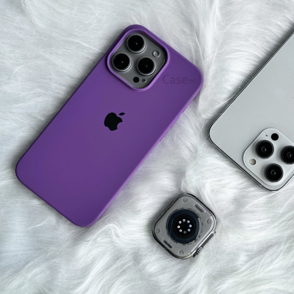 Estuche – Silicona Suave morado oscuro para iPhone 13 Pro