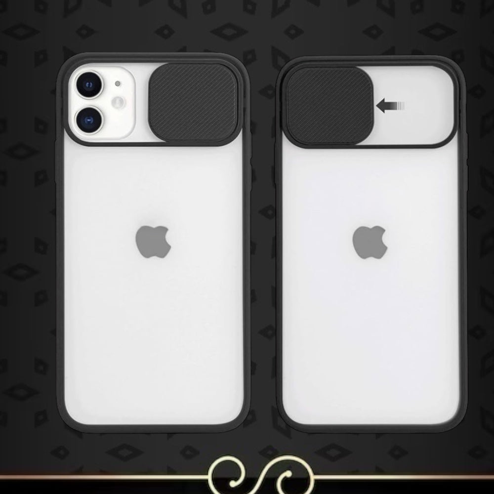 Estuche - Traslúcido negro con protector de cámaras movible para iPhone 7/8/SE