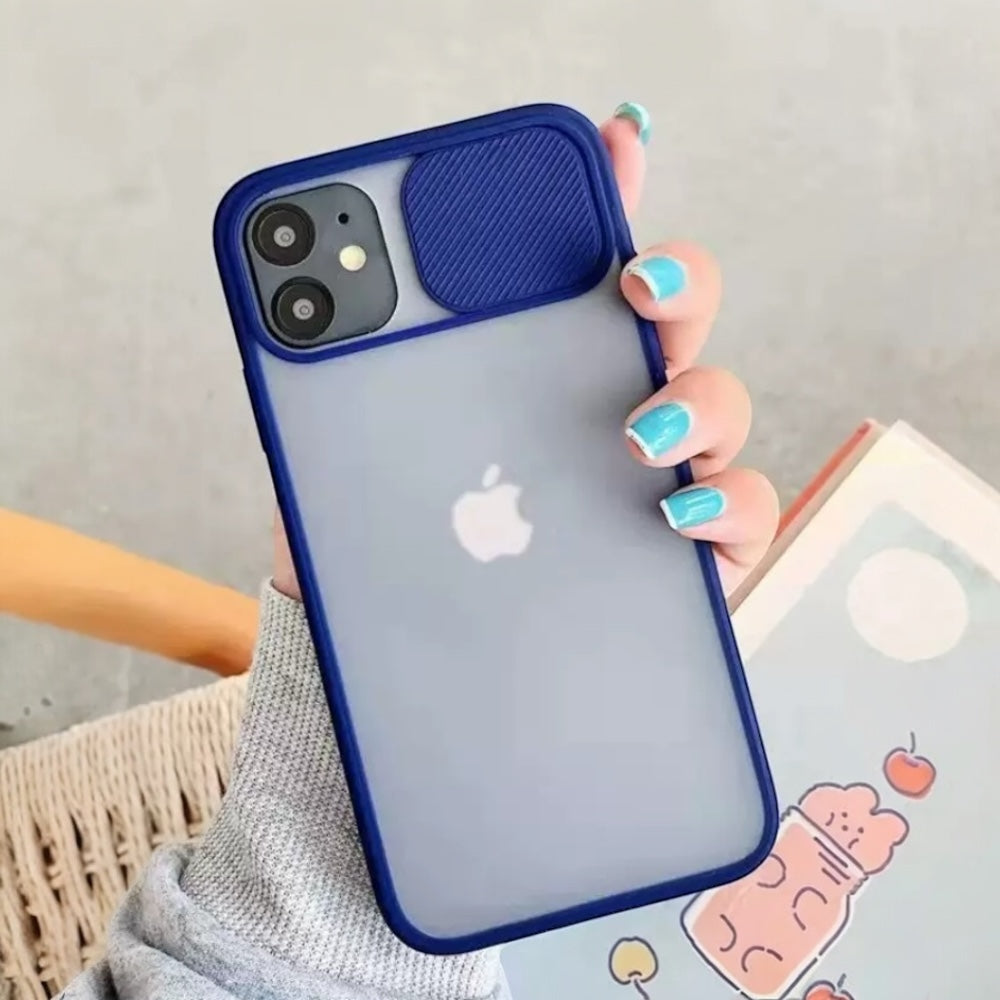Estuche - Traslúcido azul con protector de cámaras movible para iPhone 11 Pro