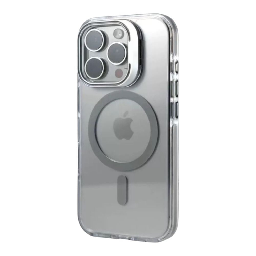 Estuche - Transparente con Aro Gris iPhone 16 Pro Max