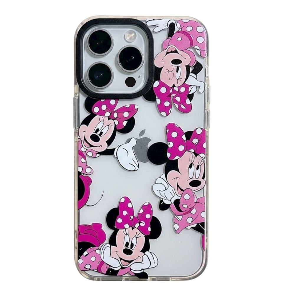 Estuche - Disney Minnie Mouse Lunares Rosas Transparente para iPhone 16
