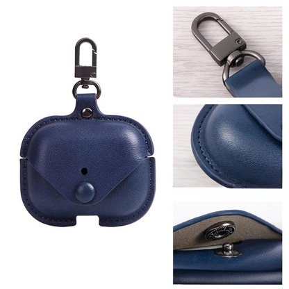 Estuche – Cuero azul para AirPods Pro 1 y 2