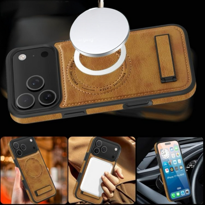 Estuche - Cuero Elegance con Soporte Negro para iPhone 17 Air