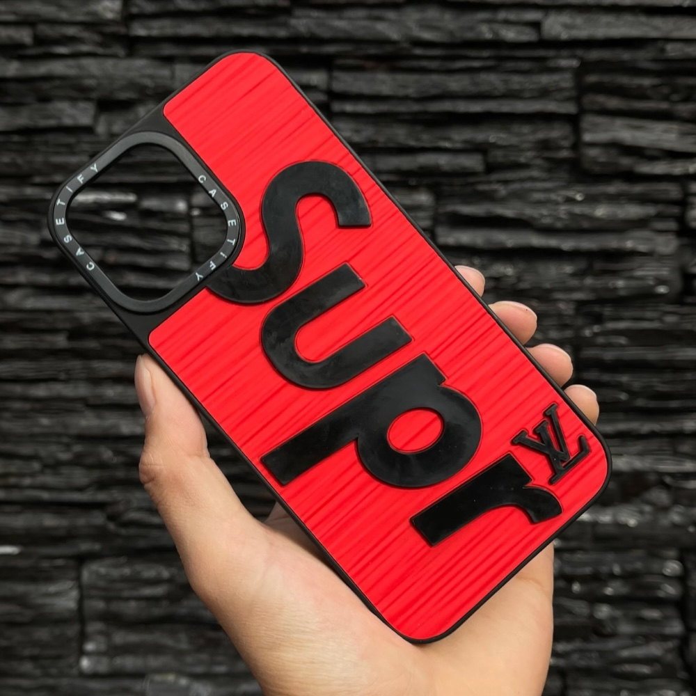Estuche - SUP de Supreme ft LV para iPhone 13 Pro Max