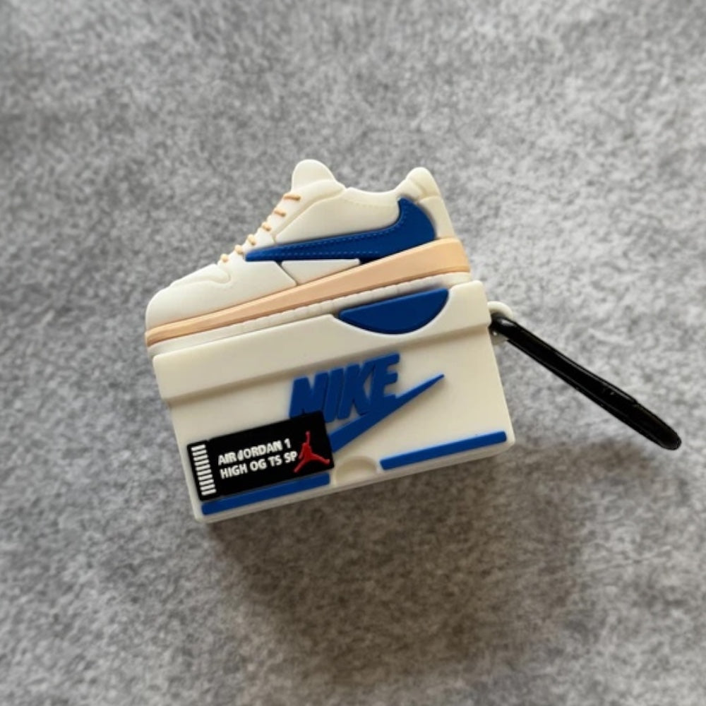 Estuche – Tenis Jordan Blanco y Azul para AirPods Pro 1 y 2