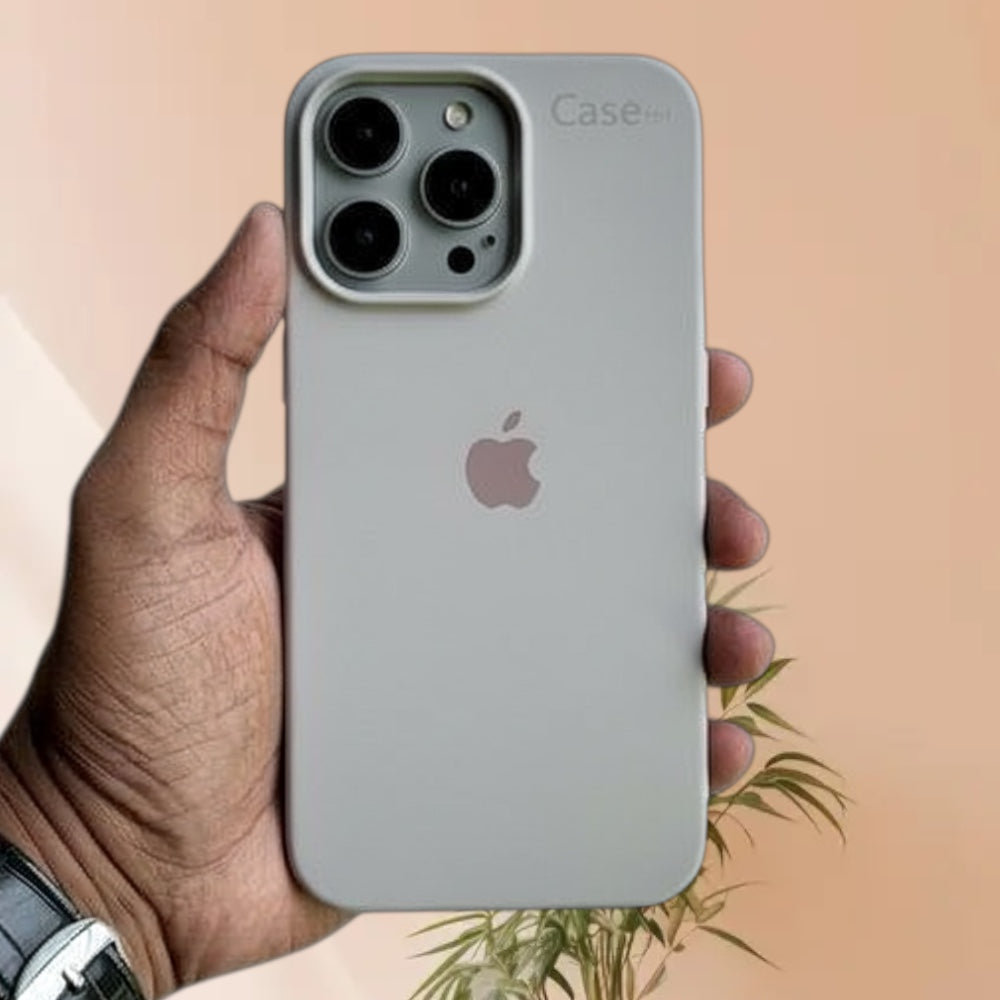 Estuche – Silicona Suave Gris claro para iPhone 16 Pro