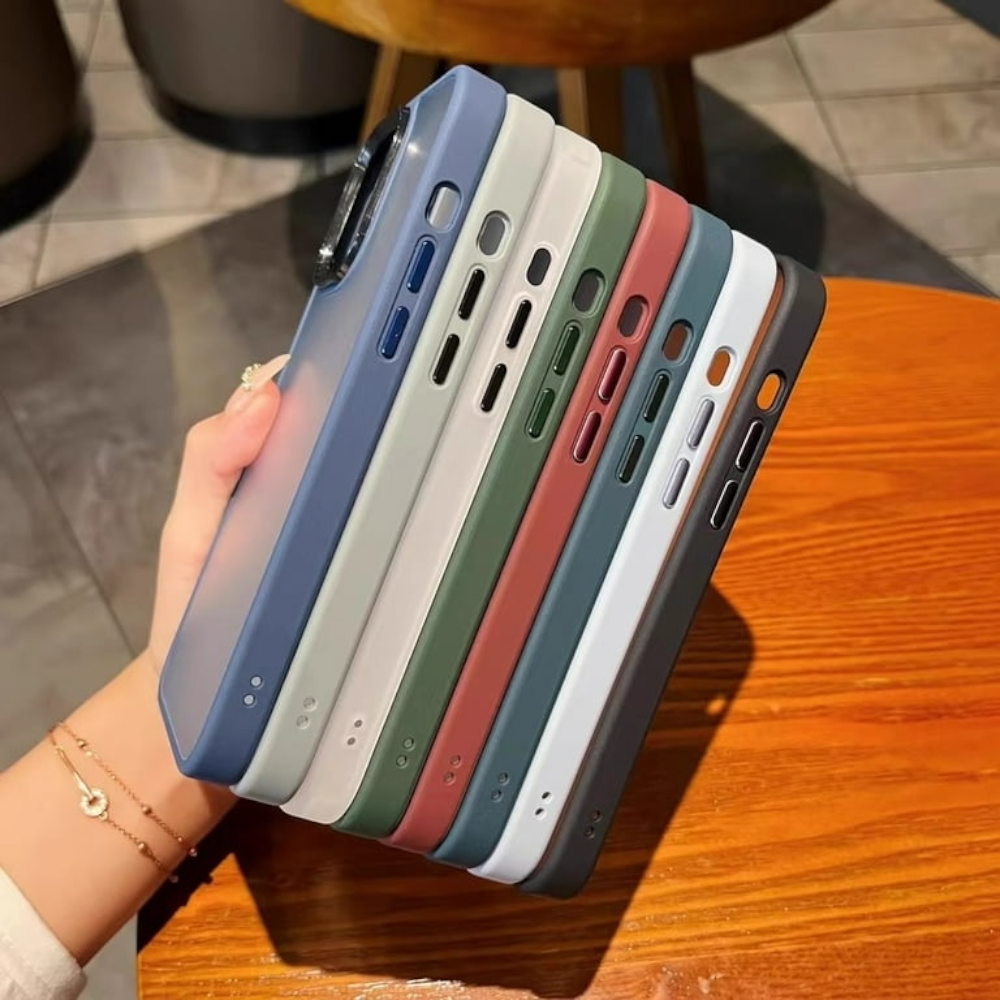 Estuche - Ahumado con orilla azul para iPhone 11 normal