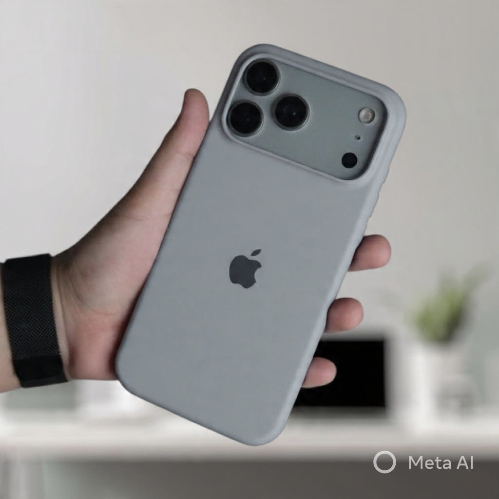 Estuche – Silicona Suave Gris Oscuro para iPhone 17 Pro Max
