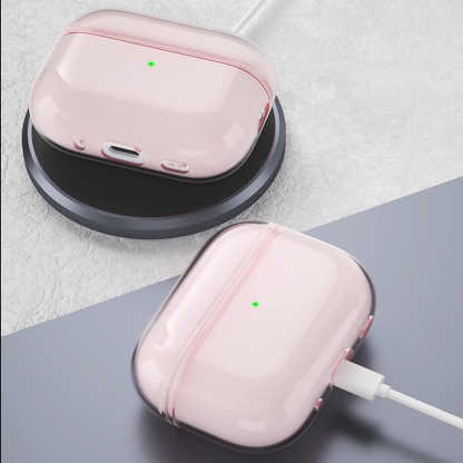 Estuche – Silicon transparente Rosado para AirPods Pro 1 y 2