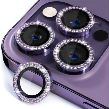 Protectores de cámara - Aros con diamantes morado oscuro