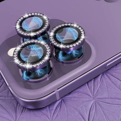 Protectores de cámara - Aros con diamantes morado oscuro