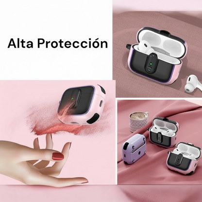 Estuche – Armor Magnetic rosado con negro para AirPods Pro 1 y 2