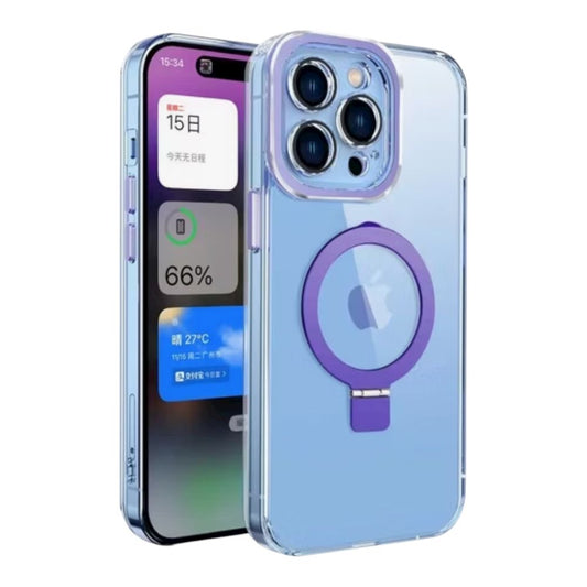 Estuche - Transparente con Soporte Magnético Morado MagSafe para iPhone 16 Pro Max