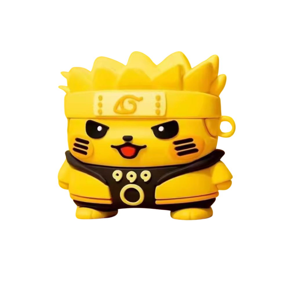 Estuche – Diseño Anime Pikachu Ninja Para AirPods 4 Amarillo