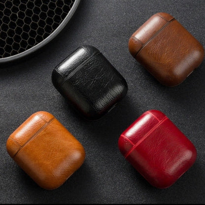 Estuche – Cuero Café claro para AirPods 1 y 2