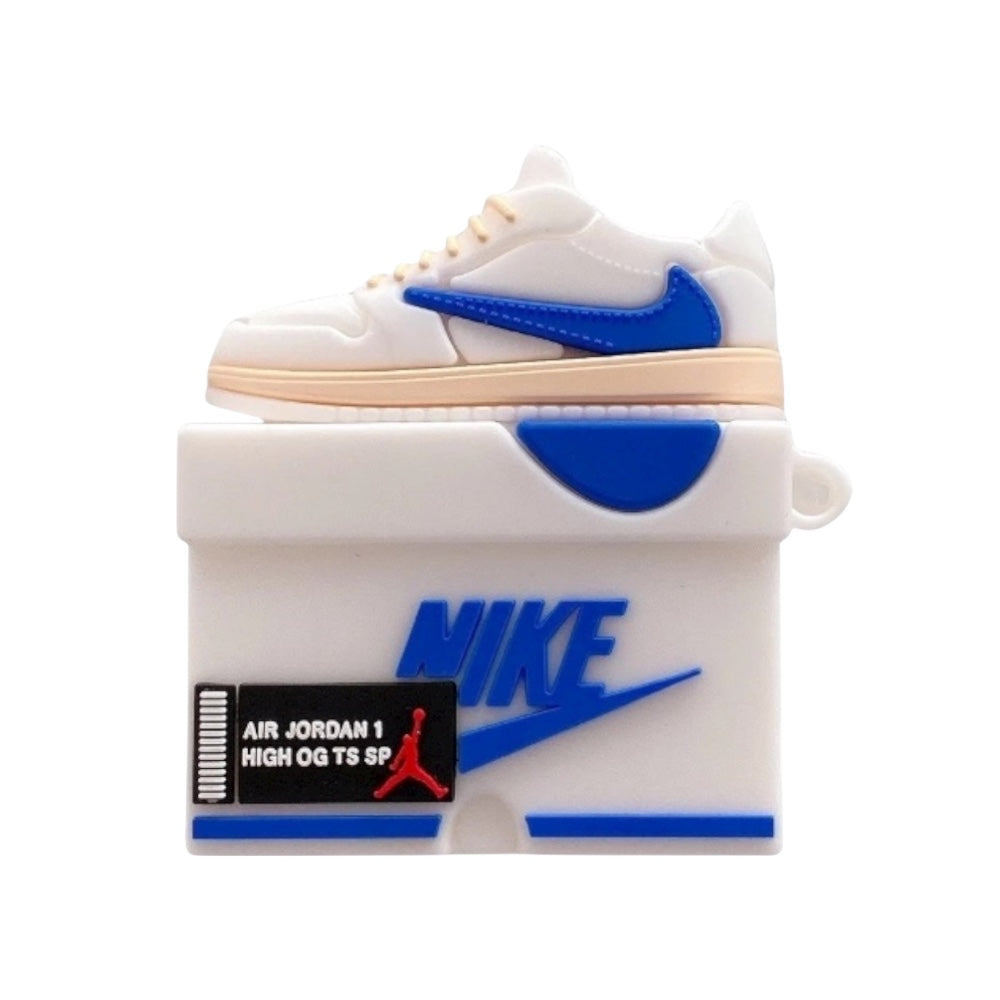 Estuche – Tenis Jordan Blanco y Azul para AirPods Pro 1 y 2