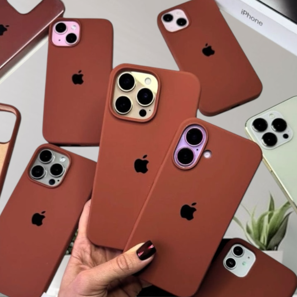 Estuche – Silicona Suave café oscuro para iPhone 12 normal