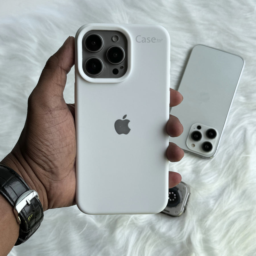 Estuche – Silicona Suave blanco para iPhone 16 normal