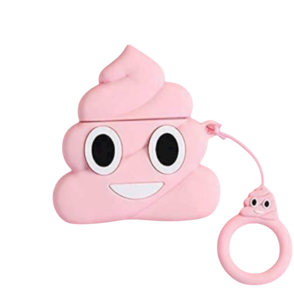 Estuche – emoji poop Rosado para AirPods 1 y 2