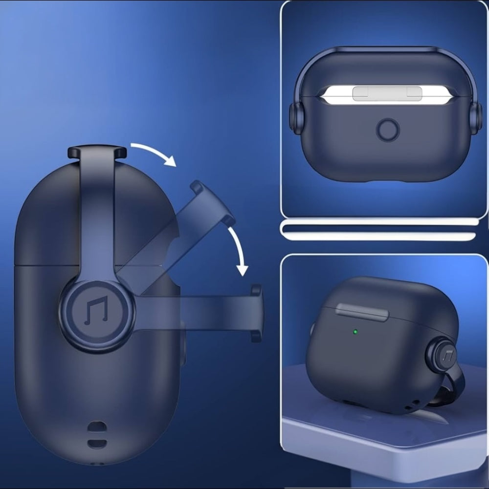 Estuche – Dabuna con simulación audífonos antishock azul para AirPods Pro 1 y 2