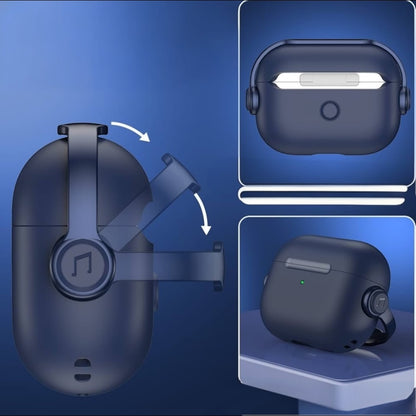 Estuche – Dabuna con simulación audífonos antishock azul para AirPods Pro 1 y 2