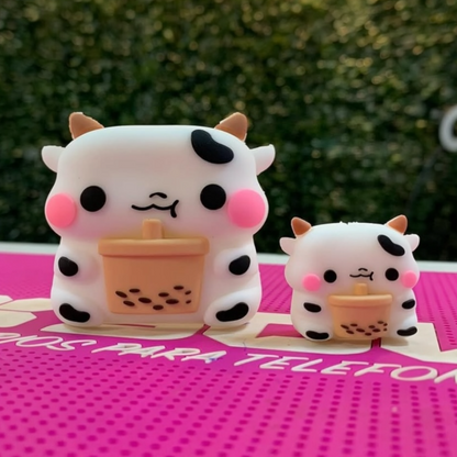 Estuche – Vaquita con Bubble Tea para AirPods Pro 1 y 2