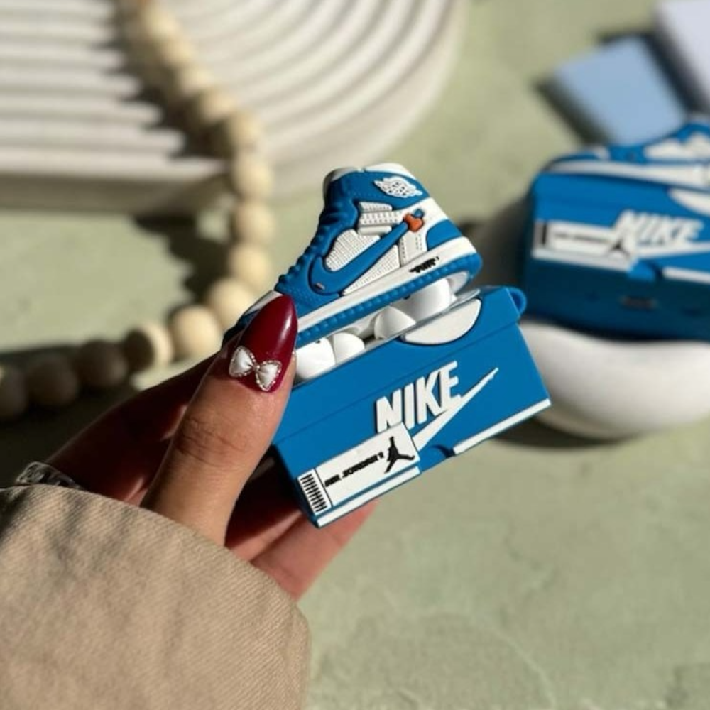 Estuche – Sneaker Box Azul Jordan para AirPods Pro 1 y 2