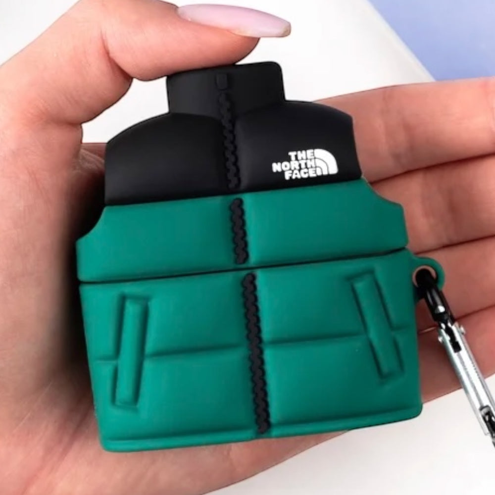 Estuche – Chaleco The North Face Verde para AirPods Pro 1 y 2