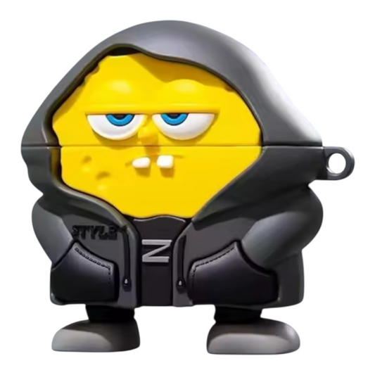 Estuche – Bob Esponja con Sudadera Negra para AirPods Pro 1 y 2