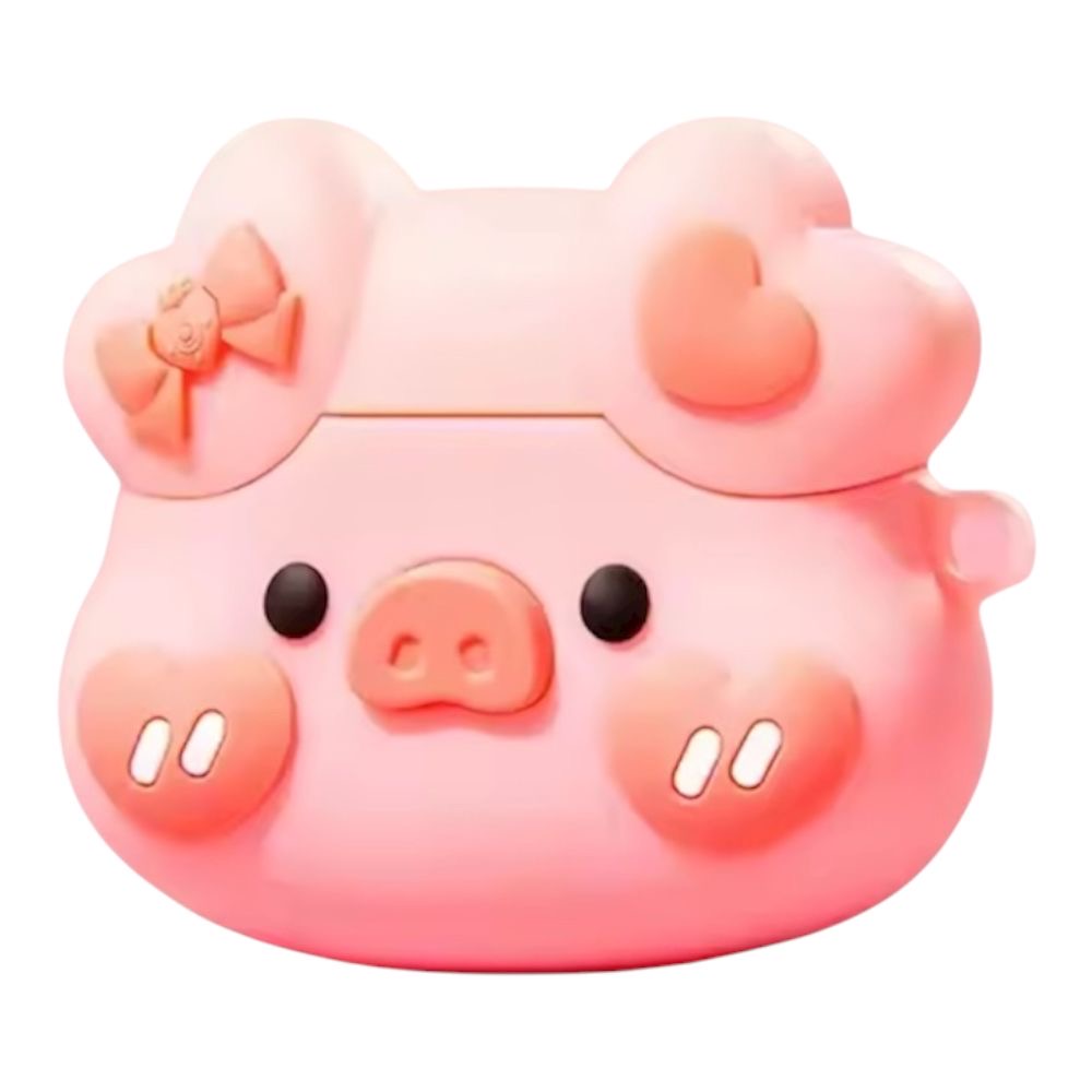 Estuche – Cerdito Rosado con Lazo para AirPods 4