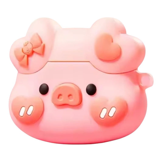 Estuche – Cerdito Rosado con Lazo para AirPods 4
