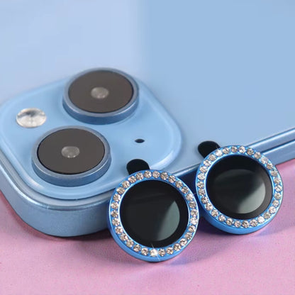 Protectores de cámara - Aros con diamantes  celeste